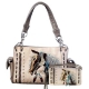 Beige Premium Horse Embroidery Concealed Handbag Set - G939W193