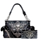 Black Western Concealed Skull Embroidery Bag Set - GSK939W22