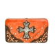 Orange Western Cowgirl Trendy Hard Case Wallet - DCG3 3000