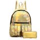 Gold Holographic Dual Pocket Backpack With Wallet - HAR2 5685