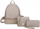 STONE 3 IN 1 FASHION SMOOTH BACKPACK WITH MATCHING BAGS AND WALL