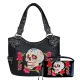 Black Premium Sugar Skull Concealed Handbag Set - G980SUK