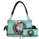 Teal Premium Eagle Embroidery Concealed Handbag Set - G939W221