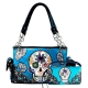 Turquoise Premium Concealed Skull Embroidery Bag Set - G939SUK-E