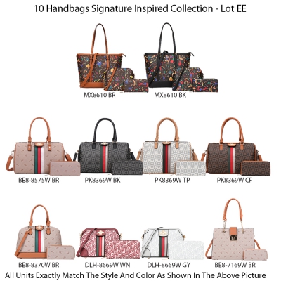 10 Handbags Signature Inspired Collection Lot - EE