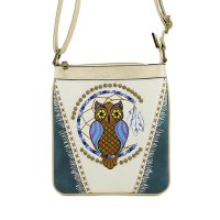 Classic Western Owl Embroider Concealed Messenger Bag - PTF17582