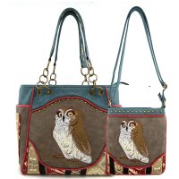 Classic Western Owl Embroidered Concealed Tote Bag - PTF17587