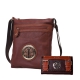 Brown Signature Sty Messenger Bag with Wallet - KE1480-KW239