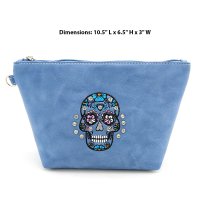 Blue 'Sugar Skull' Western Embroider Wallet - PTF17181