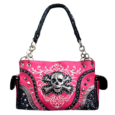 Hot Pink Western Concealed Skull Embroidery Bag - GSK939W22