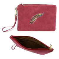 Red Wine Western Coin Purse Wallet Pouch Makeup Bag - PTF17203