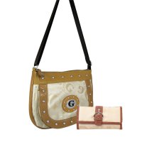 Tan Signature Style Messenger Bag with Wallet - KE1337-KW260