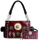 Red Tribal Feather Embroidery Concealed Handbag Set - G939W148