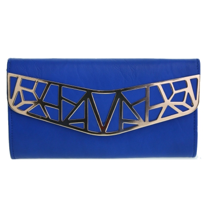 Blue Designer Fashion Two Tone Evening Bag - 10039