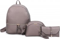 PEWTER 3 IN 1 CUTE PU LEATHER FASHION BACKPACK SET