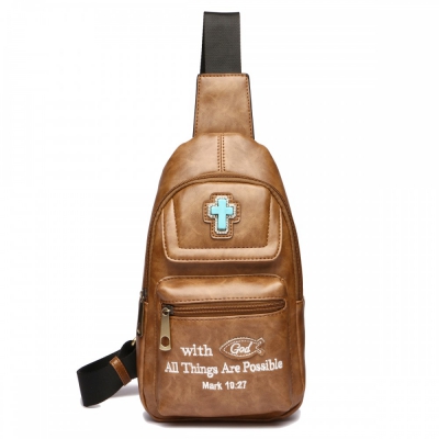 Camel " With God All Things Are Possible" Backpack - BCU 5656