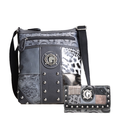 Gray Signature Sty Messenger Bag with Wallet - KE1552-KW271