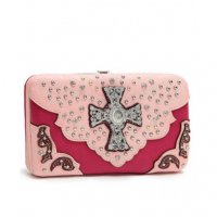 Pink Cowgirl Trendy Western Cross Wallet - DYK 3000