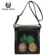 Black Western Pineapple Printed Messenger Bag - APPF2 5439