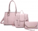 PINK 3 IN 1 PLAIN STYLISH TOTE BAG WITH MATCHING BACKPACK AND