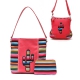 Coral Rainbow With Cactus Serape Hobo Handbag Set - SER 5435