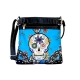 Turquoise Concealed Sugar Skull Messenger Bag - G604SUK-E