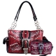 Wine Premium Buckle Embroidery Concealed Handbag Set - G939W156