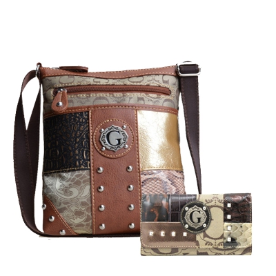 Brown Signature Sty Messenger Bag with Wallet - KE1559-KW173