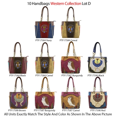 10 Handbag Premium Western Cowgirl Collection Close Out - Lot D