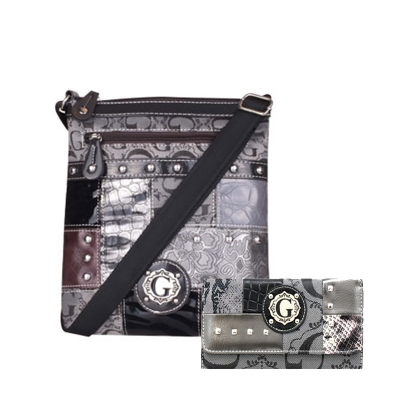 Gray Signature Sty Messenger Bag with Wallet - KE1404-KW173