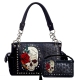 Black Premium Concealed Skull Embroidery Bag Set - G939SK8