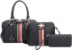 BLACK 3 IN 1 FASHION BEE STYLE HANDBAG WITH CLUTCH SET