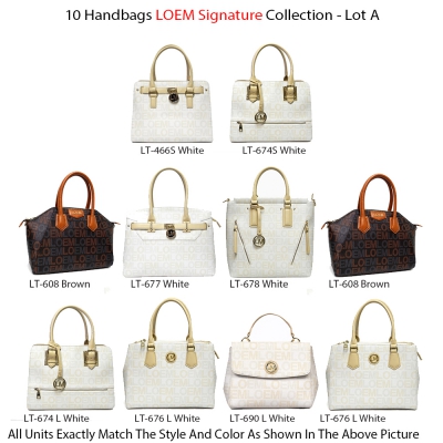 10 Handbags LOEM Signature Collection Lot - A