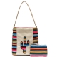 Ivory Rainbow With Cactus Serape Hobo Handbag - SER 5435