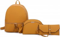 MUSTARD 3 IN 1 CUTE PU LEATHER FASHION BACKPACK SET