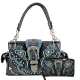 Black Premium Buckle Embroidery Conceal Handbag Set - GP939W174