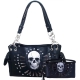 Black Premium Concealed Skull Embroidery Bag Set - G939SK7