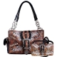L.Brown Premium Buckle Embroidery Conceal Handbag Set - G939W156