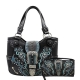 Black Premium Eagle Embroidery Concealed Handbag Set - GP980W174