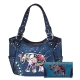 Turq Concealed Elephant Embroidery Studded Bag Set - G980W147