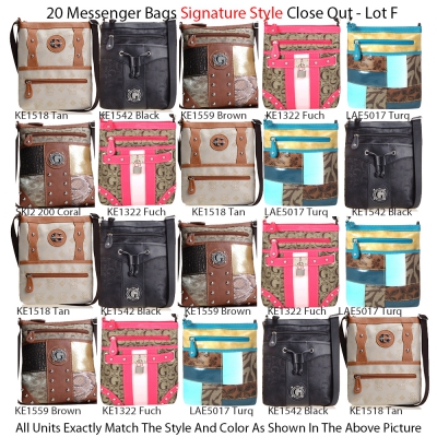 20 Messenger Bags Signature Style Close Out Collection - Lot F