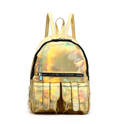 Gold Holographic Dual Pocket Backpack - HAR2 5685