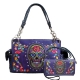 Purple Western Concealed Skull Embroidery Bag Set - GSK939W117