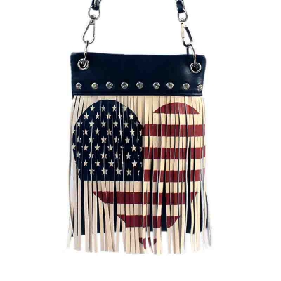 Navy Premium American Flag Embroidery Messenger Bag - 2030AFH