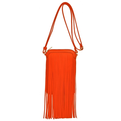 Orange Fashion Long Fringed Messenger Bag - BH156-1