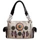 Beige Tribal Feather Embroidery Concealed Handbag - G939W148