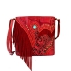 Red Western Concealed Embroidery Messenger Bag - G605W200