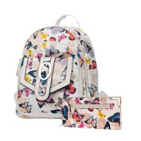 Beige 2 IN 1 Signature Inspired Fashion Backpack Set - 2116