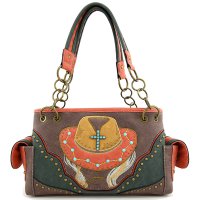 Classic Western Hat Embroidered Concealed Handbag - PTF17589