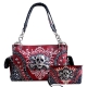 Red Western Concealed Skull Embroidery Bag Set - GSK939W22